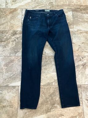AG Adriano Goldschmied Tellis Modern Slim Solid Blue Japanese Fabric 35/32